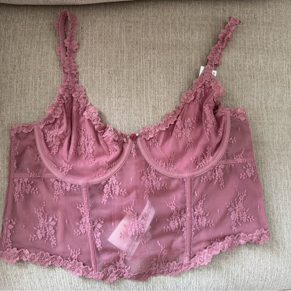 Urban Outfitters NWT Lace Bralette corset in Mauve